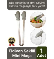 Özel Tasarım Pratik Sevimli Eldiven Şekilli Isıya Dayanıklı Silikon Uçlu Mini Mutfak Servis Maşası