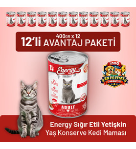 Sığır Etli Yetişkin Yaş Kedi Maması 400 g - 12 Adet