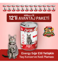Sığır Etli Yetişkin Yaş Kedi Maması 400 g - 12 Adet