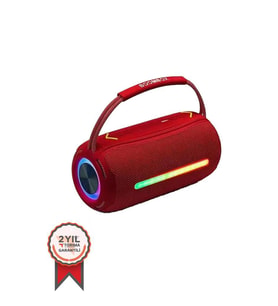 Torima Booms Box 360 Taşınabilir Rgb Ledli Bluetooth Hoparlör Usb-Tf Kırmızı
