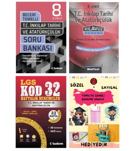 TUDEM YAYINLARI LGS T.C İNKILAP TARİHİ BECERİ TEMELLİ SORU BANKASI - T.C İNKILAP TARİHİ KLAVUZ DENEM