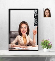 Kişiye Özel 3D  Ahşap Tablo İş Kadını Model 30x40 -21