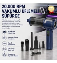 20000RPM Kablosuz Hava Üfleme ve Çekme Süpürgesi Type-C Şarjlı Ev Araba Ofis Temizlik Cihazı