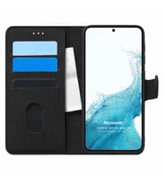 Microsonic Samsung Galaxy S22 Kılıf Fabric Book Wallet Siyah