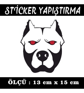 pitbull kırmızı göz etiket sticker - 2 adet çıkartma araba motosiklet kask atv tablet pc buzdolabı otomobil bilgisayar uyumlu