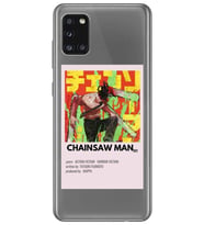 Samsung Galaxy A31 Uyumlu Chainsaw Man Anime Desenli Şeffaf Telefon Kılıfı
