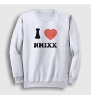 Presmono Unisex Beyaz I Love Nmixx K Pop Sweatshirt 435538tt (Beyaz)