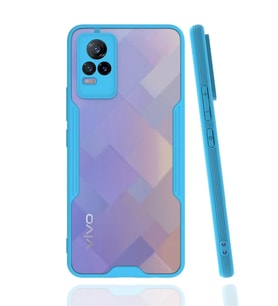 Newface Vivo V21e Kılıf Platin Silikon - Mavi