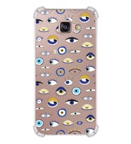 PrintiFy Samsung Galaxy A72 Uyumlu Nazar Boncuğu 2 Baskılı Şeffaf Köşe Korumalı Antişok Kılıf