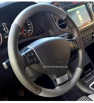 Opel Corsa C Kasa Uyumludur Dikmeli Direksiyon Kılıfı Iki Renkli Gri- Siyah