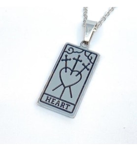 Vintage Taro t Kartı Heart Kolye