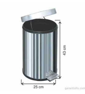 Garanti Metal 1004 Pedallı Çöp Kovası (16 Litre)