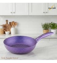 ARZU ÇELİK 22 Cm Granit Tek Saplı Tava - Violet