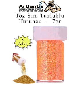 Turuncu Toz Sim Tuzluklu 7 gr 3 Adet Renkli Toz Sim Epoksi Reçine Okul Etkinlik Dekarasyon Slime
