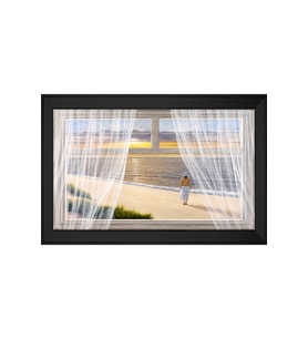 Manzara Temalı Kanvas Tablo 80 x 110 cm Siyah Çerçeve