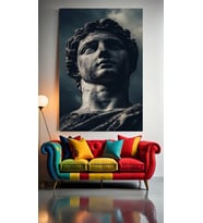 ANTİK HEYKEL V11 Ev Duvar Salon Güzellik Salonu Ofis Dükkan Dekarasyon Kanvas Tab (Çok Renkli)