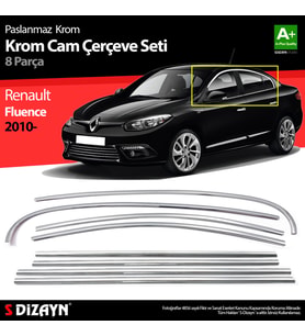 Renault Fluence Krom Cam Çerçeve Seti 8 Prç 2010-2016 A+ Kalite