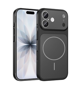 Apple iPhone 17 Uyumlu Kılıf Zore M-Safe Şarj Özellikli Kamera Korumalı Formen Kapak (Siyah)