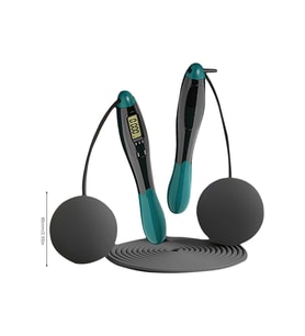 Çift Led Dijital Sayaçlı 4 Modlu Akıllı Çelik İp Atlama Fitness Kondsiyon Yeşil