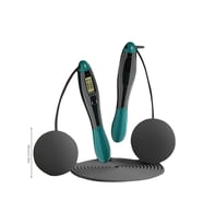 Çift Led Dijital Sayaçlı 4 Modlu Akıllı Çelik İp Atlama Fitness Kondsiyon Yeşil
