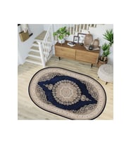 Eliana Home Baskılı, Yıkanabilir Kaymaz Taban Oval Halı TYC00515954374 100x150 cm (Lacivert)