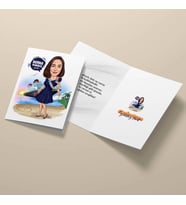 Kişiye Özel Tatil Kız Karikatürlü Tebrik Kartı