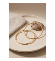 Mey İthalat® 316L Çelik Gold Renk 56 mm Halka Küpe