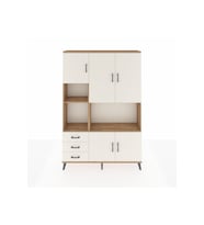 Arges Gardrop 9 Raflı 3 Çekmeceli 5 Kapaklı 132x30x195 Çam-Aytaşı