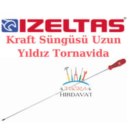 İzeltaş Süngüsü Uzun Yıldız Uçlu Tornavida 4.5x300 Ph1 Kraft Seri