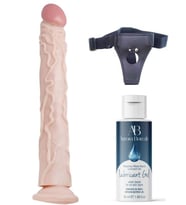 Censan Belden Bağlamalı Kayganlaştırıcı Set Noctis 34,5cm Realistik Dildo No:7