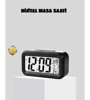 Fotoselli Dijital Masa Saati Aydınlatmalı Alarm ve Tarih Göstergeli