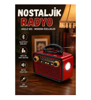 Retro Ahşap Radyo – USB, TF/SD Kart Girişli ve LED Fenerli Taşınabilir Hoparlör