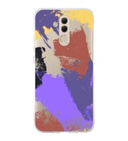 Huawei Mate 20 Lite Uyumlu Kapak Brush Stroke Tasarımlı Şeffaf Silikon Kılıf