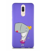 Huawei Mate 10 Lite Soft Premier Kapak Pearl Yengeç Tasarımlı Silikon Kılıf - Mor (Şeffaf)