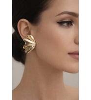 gümüş rengi mercan model küpe (Altın)
