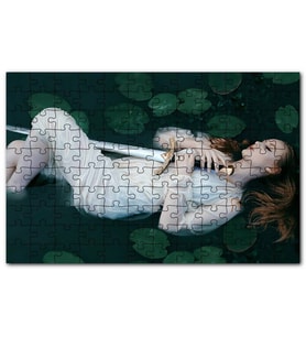 Cakapuzzle Nilüferler Arasında Yatan Kadın ve Kılıcı Puzzle Yapboz MDF (Ahşap) (120 Parça)