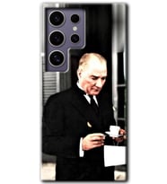 Galaxy S24 Ultra Kılıf HD Desen Baskılı Kılıf - Atatürk Türk Kahvesi