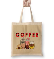 CAT Funny Coffee Grinks Art lover Gift Quote - Vintage Retro Rainbow Style Bez Çanta Uzun Saplı