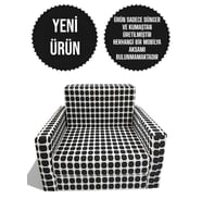 Çocuk Koltuğu Komple Sünger Katlanabilir Yataklı Minder Yatak (0-4 YAŞ) (Siyah Beyaz Baskili)