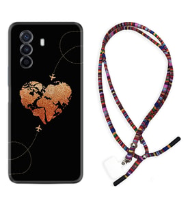 Huawei Nova Y70 Y90 Nova 9 SE  Kılıf Boyun Asklı Rasta Silikon Plane Heart 1721