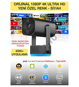 Kablosuz 1080p 4K Taşınabilir Projeksiyon Android Wifi Bluetooth Sinema Projektörü