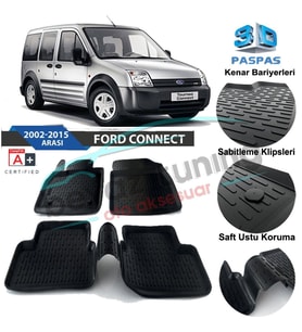 Ford Connect Havuzlu 3D Paspas Niken Siyah 2003-2014