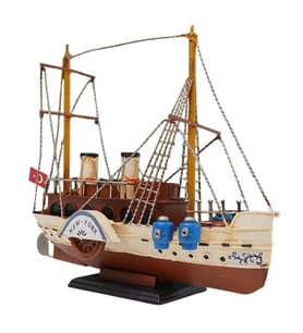 Dekoratif Retro Metal Yolcu Gemisi Vintage 31cm No.3 (Karışık)