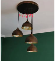 Mylights eskitme fırçalı metal sarkıt rustik vintage  dört avize salon avize 