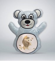 BK Gift Sevimli Aslan Tasarımlı Mavi Ayıcık Yastık-3