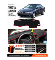TOYOTA AVENSİS T220 (1997-2002) Uyumlu Torpido Örtüsü Torpido Kılıfı - Siyah Kırmızı