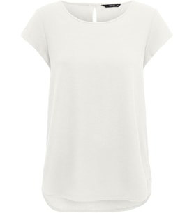 Only ONLNOVA LIFE LUX S/S TOP SOLID Beyaz Kadın T-Shirt 15222170