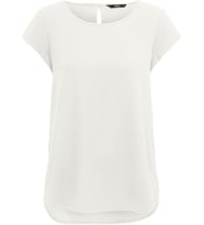 Only ONLNOVA LIFE LUX S/S TOP SOLID Beyaz Kadın T-Shirt 15222170
