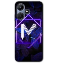 İnfinix Hot 30i Kılıf HD Desen Baskılı Kılıf - Dark Neon Yaprak M Harfi