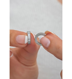 925 Ayar Gümüş 10 mm Baget Taşlı Tamtur Küpe